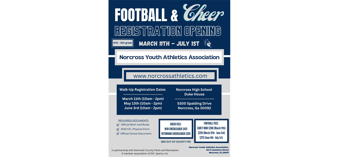 2023 Tackle football and Cheerleading registration opens March 11!!!!!