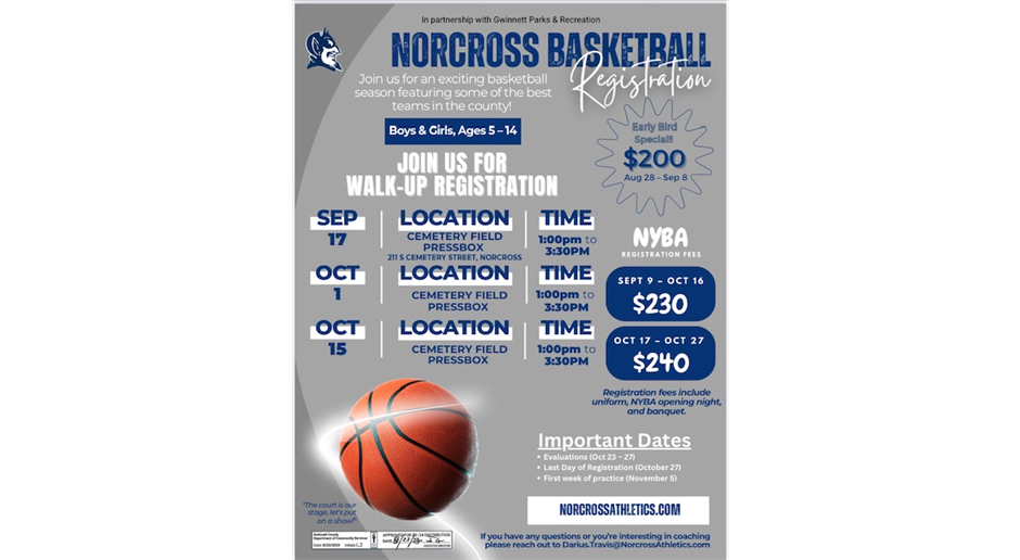 NYAA Basketball registration opens 8/28/23!!